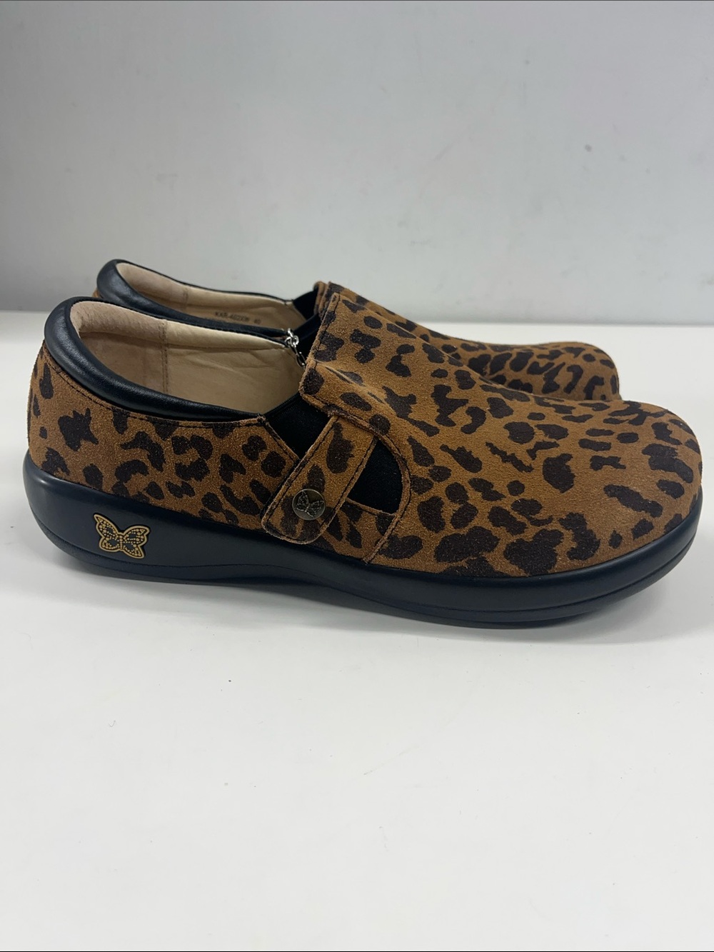 New Alegria Womens Kara Leopard Clog Shoe Leopard Print Leather Size 40